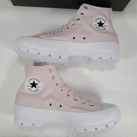 Converse CTAS Lugged Hi Barely Rose White Chunky High Top Sneaker Women Size 9.5 - Picture 8 of 12